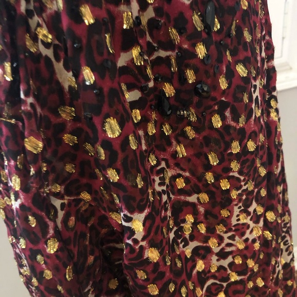 Bebe Leopard Print Burgundy Mini Dress - Picture 2 of 4
